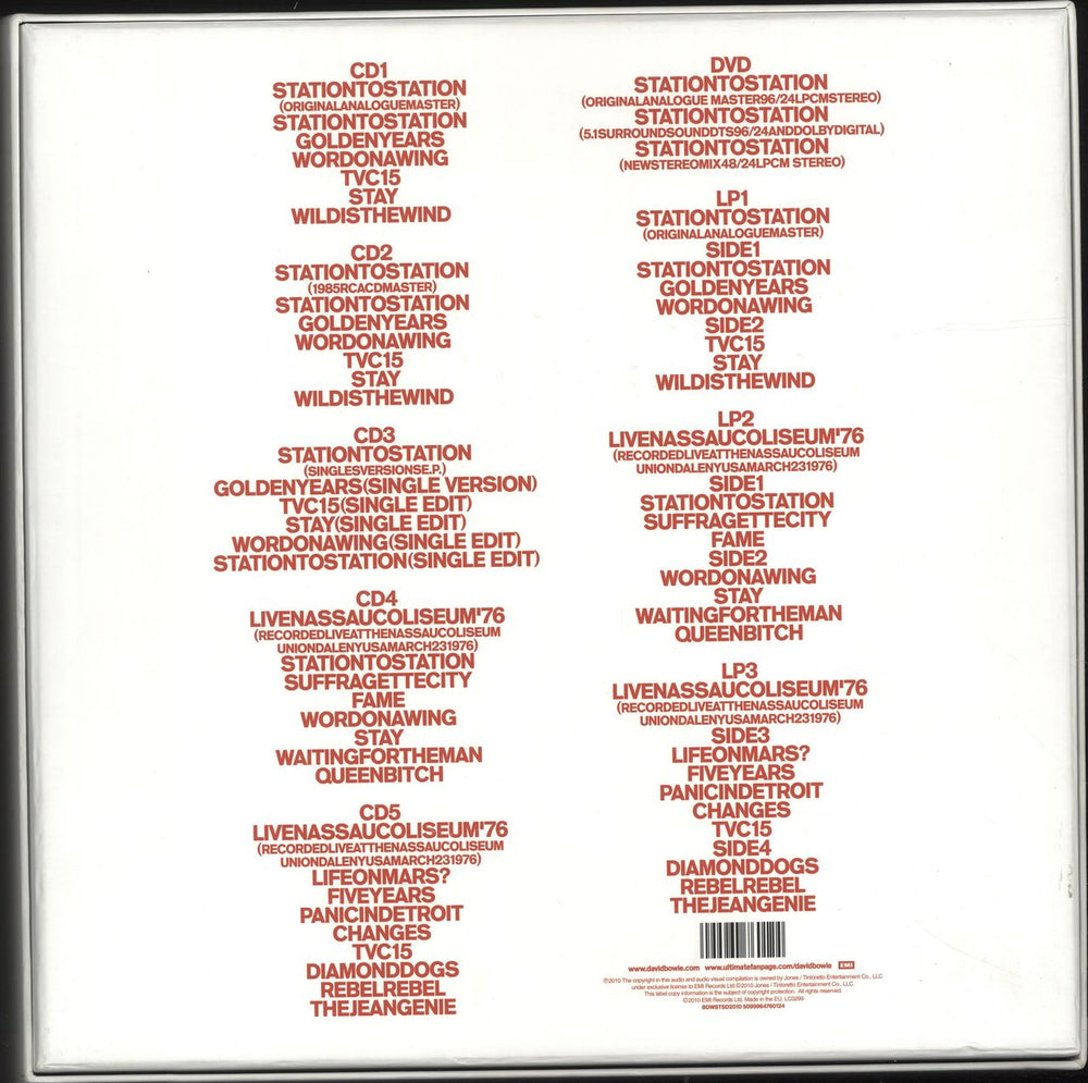 David Bowie Station To Station UK box set BOWBXST694391