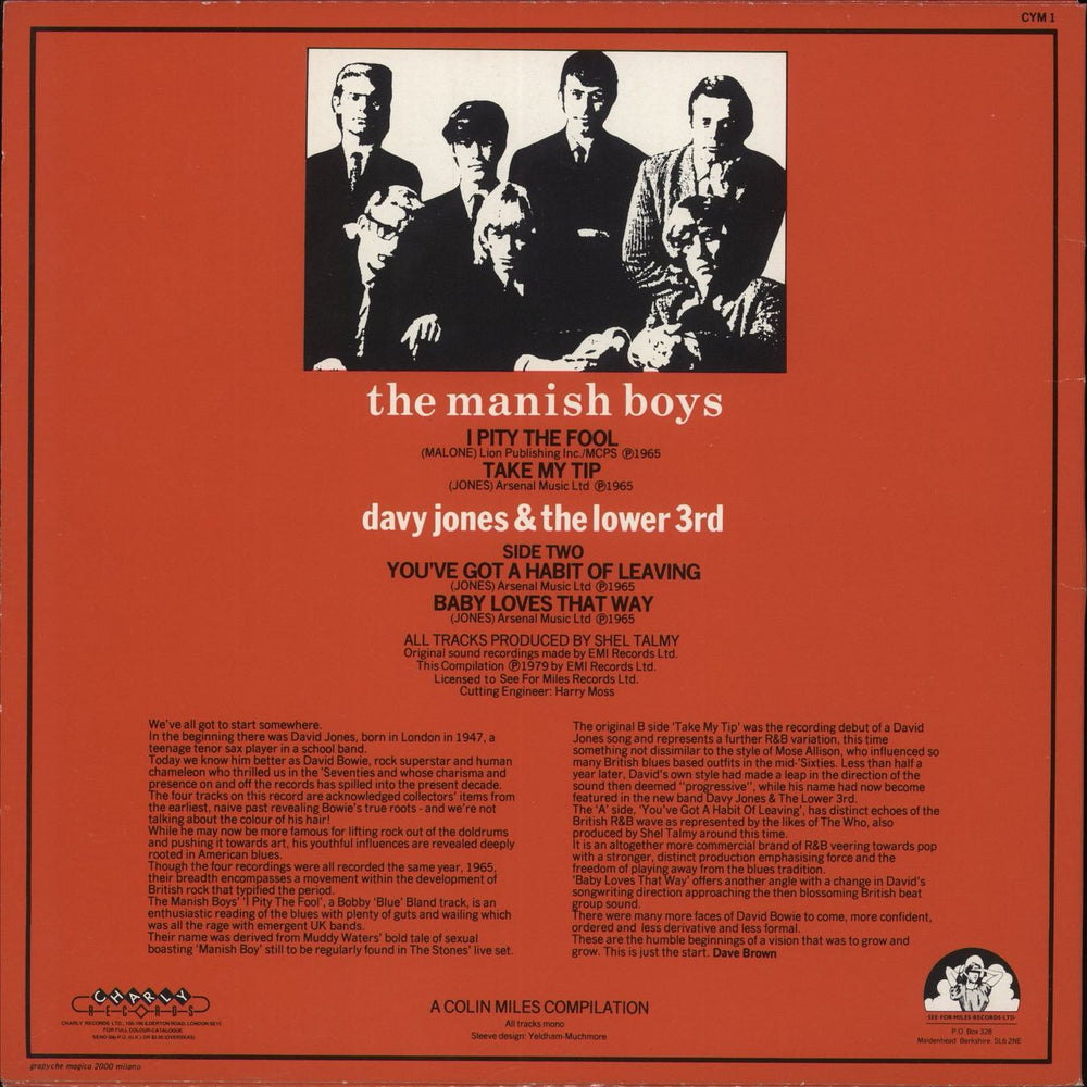 David Bowie The Manish Boys / Davy Jones And The Lower Third EP UK 10" vinyl single (10 inch record)