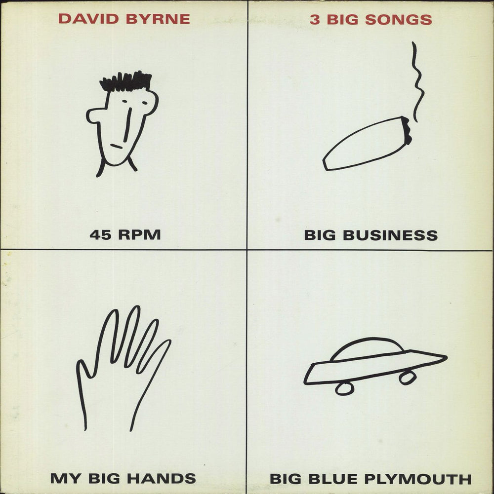 David Byrne 3 Big Songs Canadian 12" vinyl single (12 inch record / Maxi-single) DSRE50034