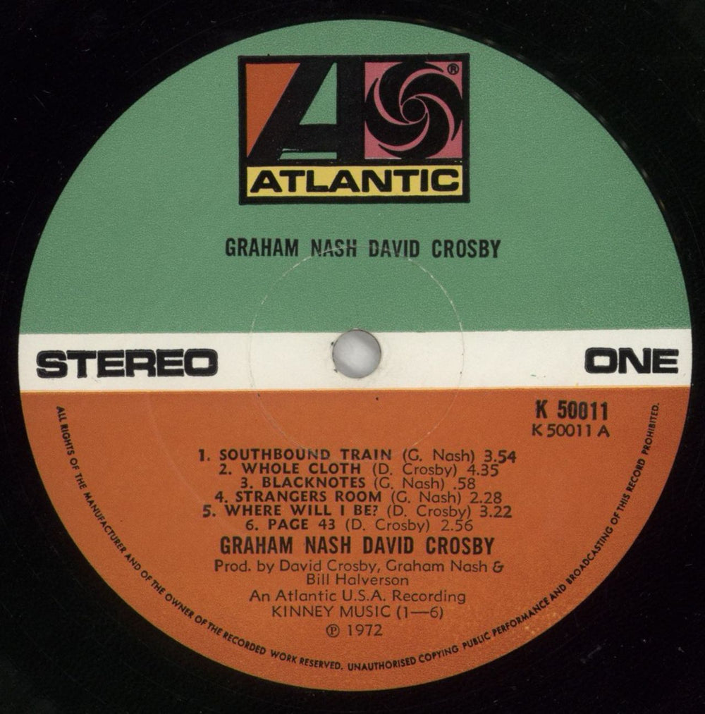 David Crosby & Graham Nash Graham Nash / David Crosby - 2nd - VG UK vinyl LP album (LP record) C&NLPGR777648