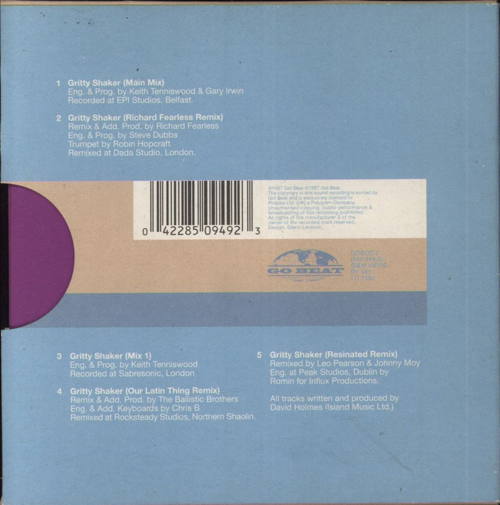 David Holmes Gritty Shaker UK CD single (CD5 / 5") 042285094923