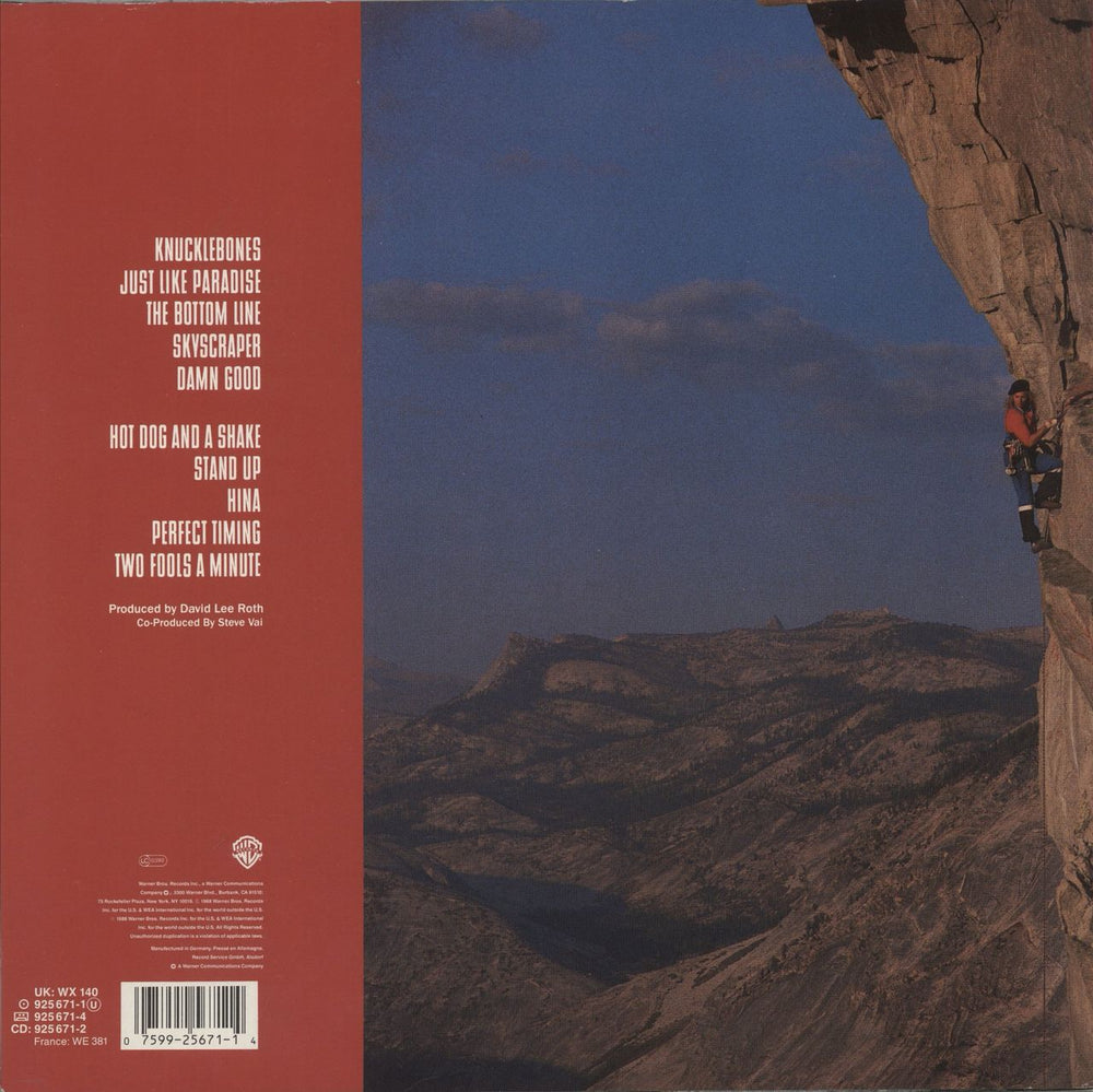 David Lee Roth Skyscraper German vinyl LP album (LP record) 075992567114