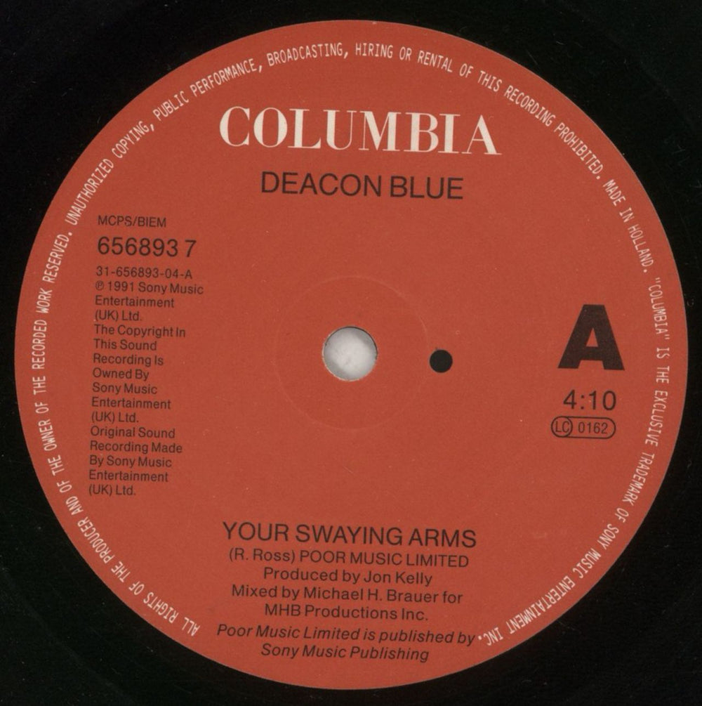 Deacon Blue Your Swaying Arms Dutch 7" vinyl single (7 inch record / 45) DBL07YO35802