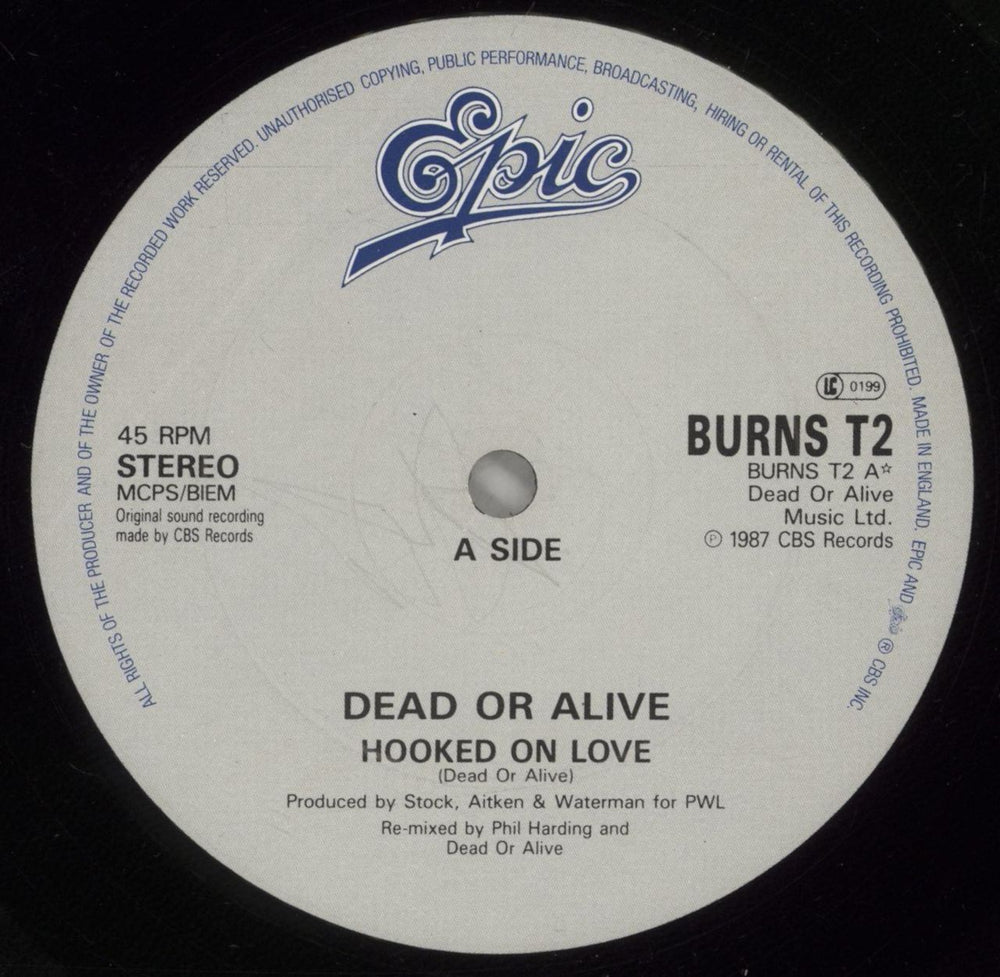 Dead Or Alive Hooked On Love UK 12" vinyl single (12 inch record / Maxi-single) DOA12HO15903