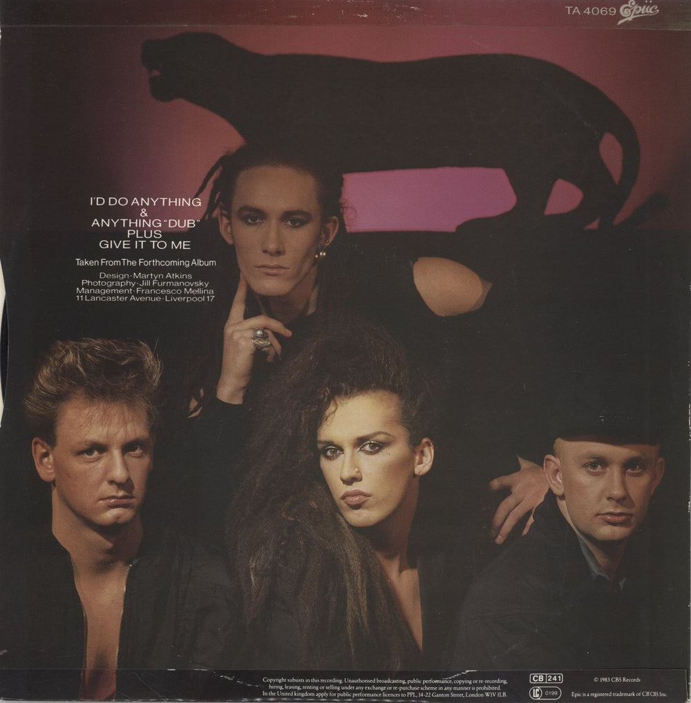 Dead Or Alive I'd Do Anything UK 12" vinyl single (12 inch record / Maxi-single)