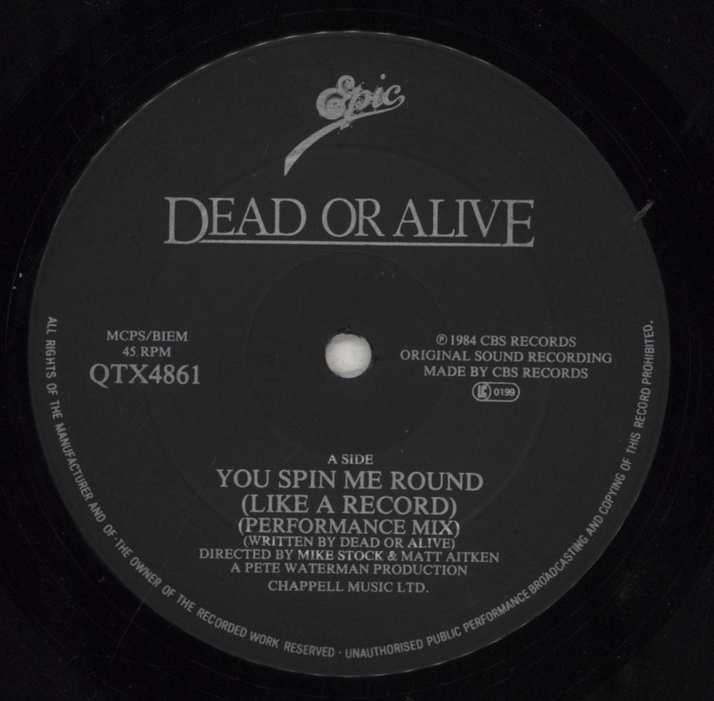 Dead Or Alive You Spin Me Round (Like A Record) - VG UK 12" vinyl single (12 inch record / Maxi-single) DOA12YO856442