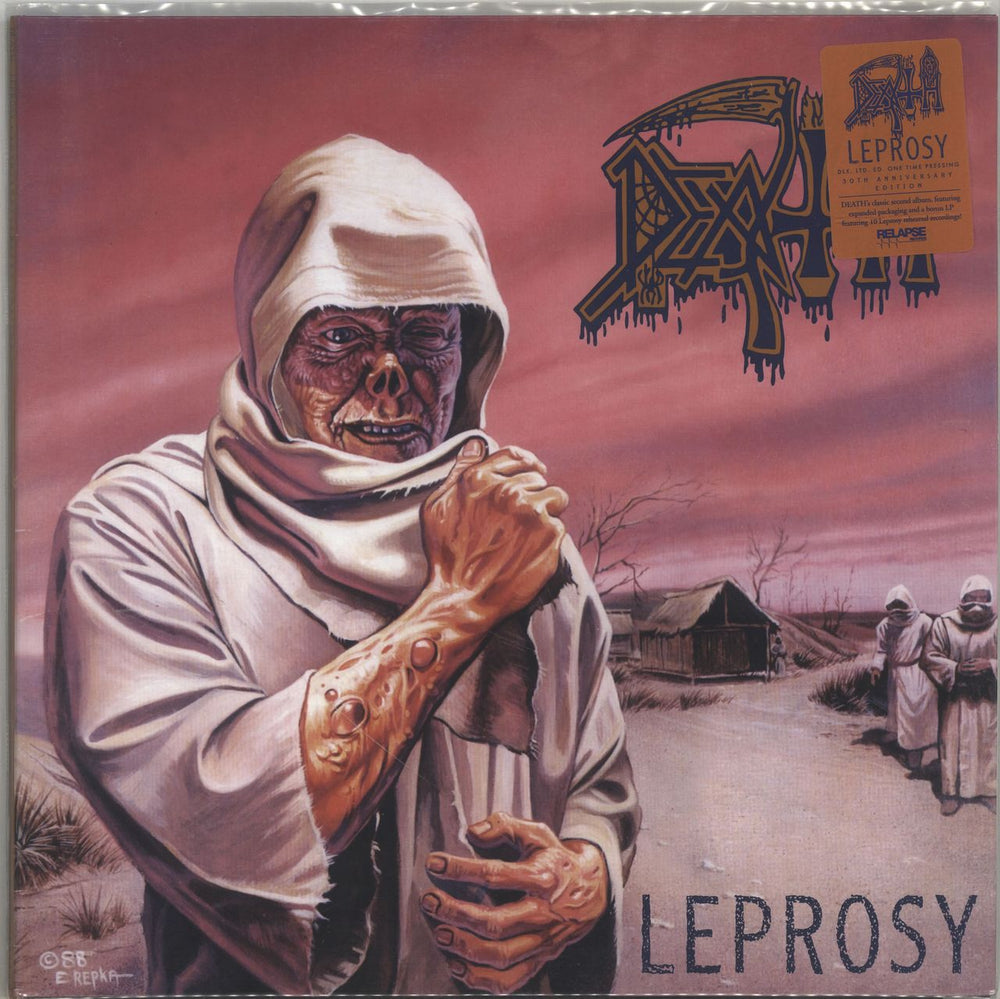 Death Leprosy - Milky Clear Vinyl UK 2-LP vinyl record set (Double LP Album) RR7407