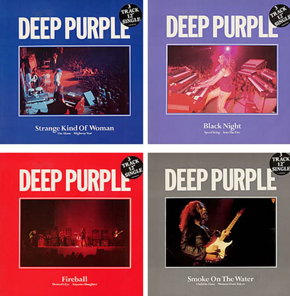 Deep Purple Black Night - Complete Set Of Four UK 12" vinyl single (12 inch record / Maxi-single) 12HAR5233/4/5/6