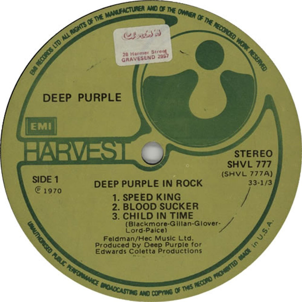 Deep Purple In Rock - Made In USA UK vinyl LP album (LP record) DEELPIN639002