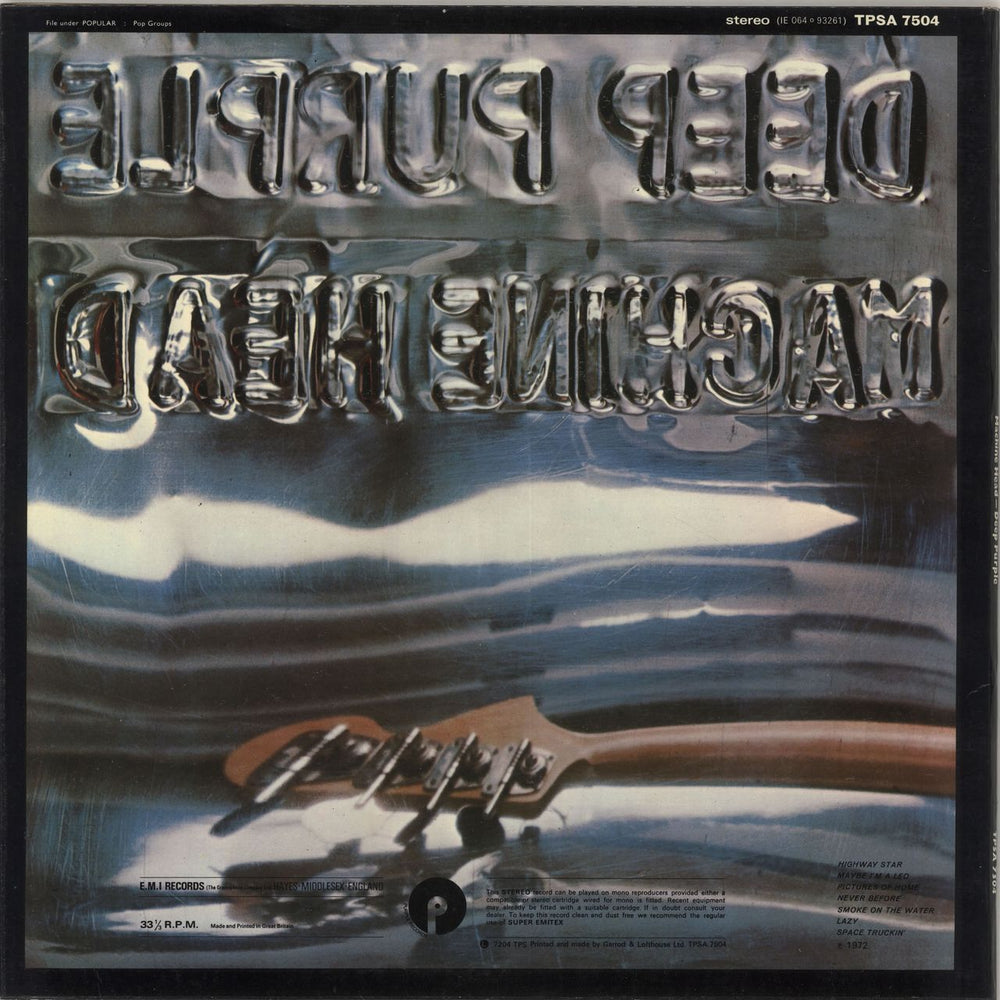 Deep Purple Machine Head - 2nd + Insert - EX UK vinyl LP album (LP record) TPSA7504