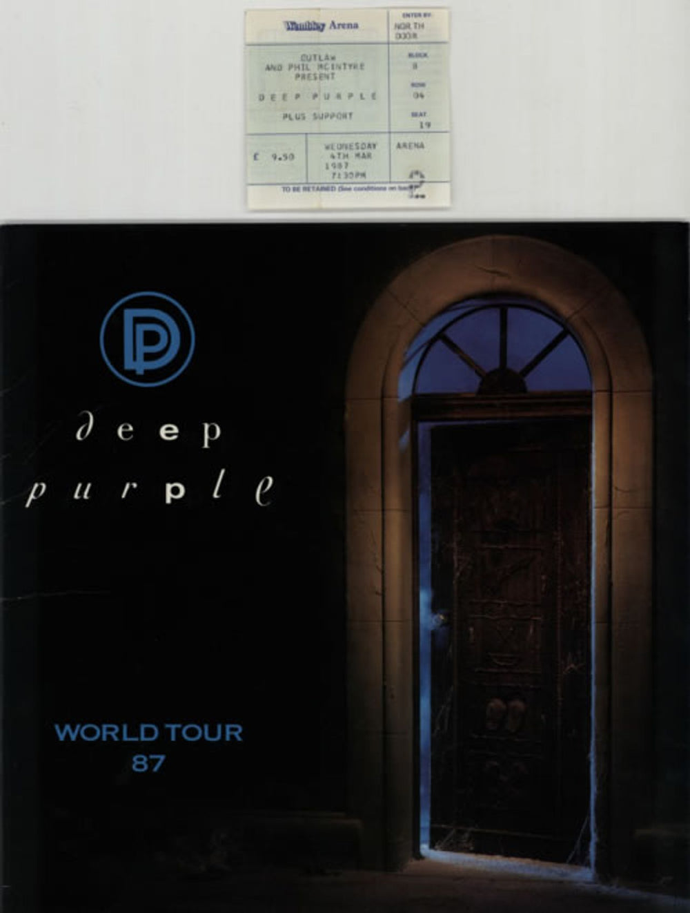 Deep Purple World Tour 87 + Ticket Stub UK tour programme TOUR PROGRAMME