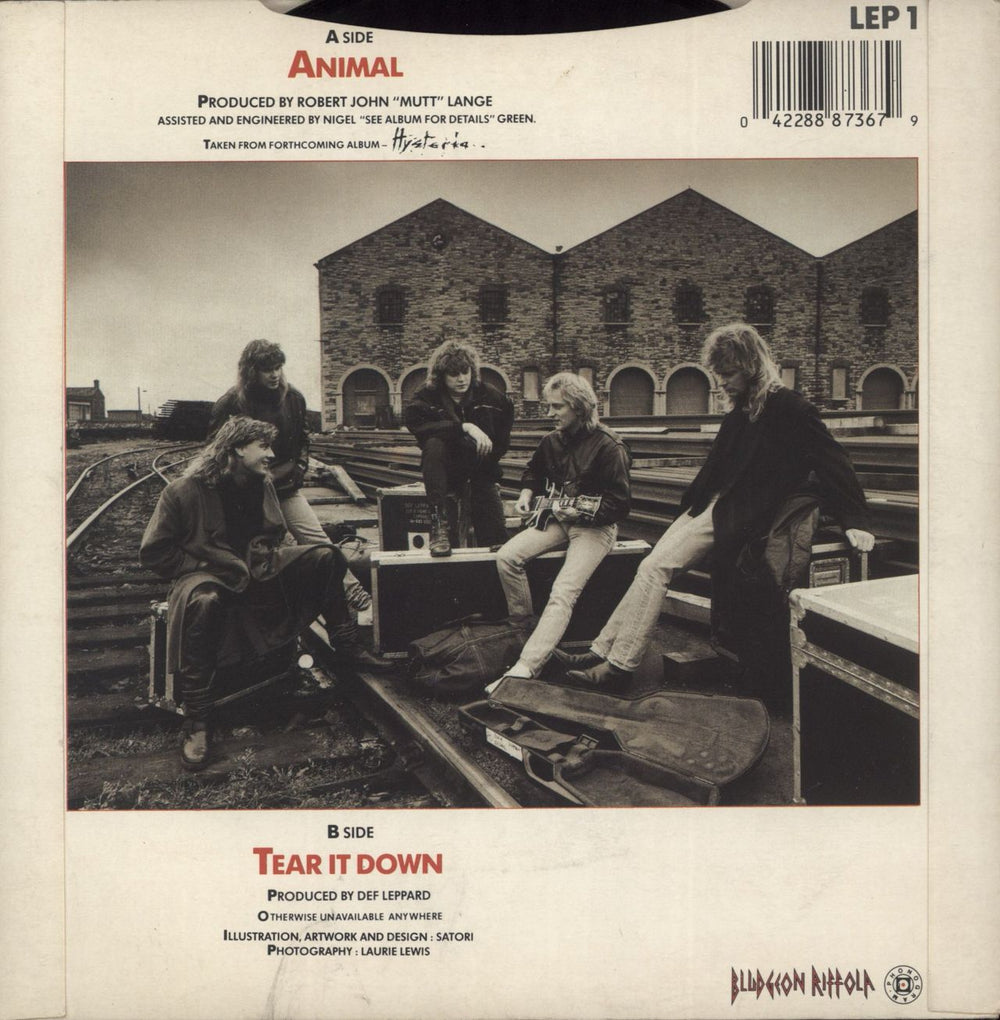 Def Leppard Animal - Paper Labels UK 7" vinyl single (7 inch record / 45) 042288873679
