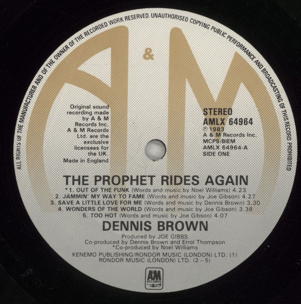 Dennis Brown The Prophet Rides Again - Gold Stamp UK vinyl LP album (LP record) D/BLPTH878678