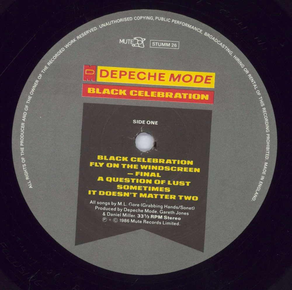 Depeche Mode Black Celebration - 1st MPO - VG UK vinyl LP album (LP record) DEPLPBL831355