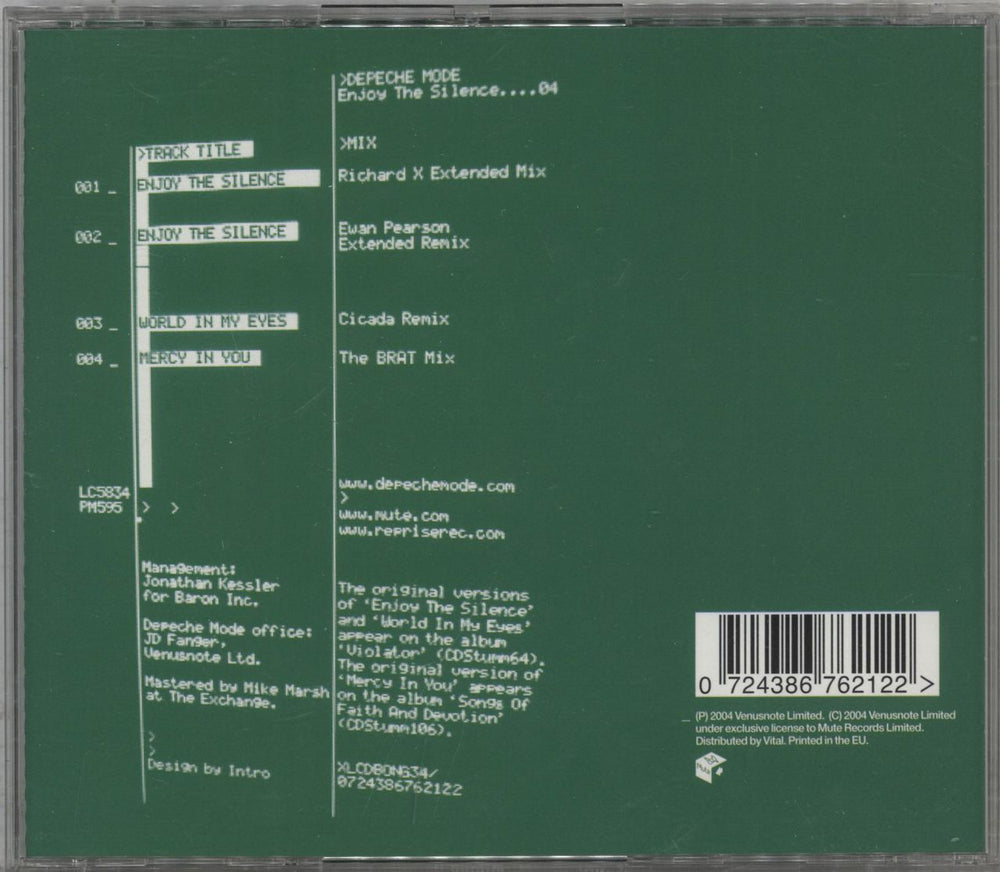 Depeche Mode Enjoy The Silence 04 UK CD single (CD5 / 5") 724386762122