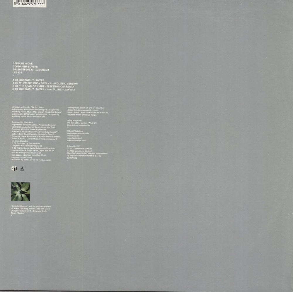 Depeche Mode Goodnight Lovers UK 12" vinyl single (12 inch record / Maxi-single) 5016025930333
