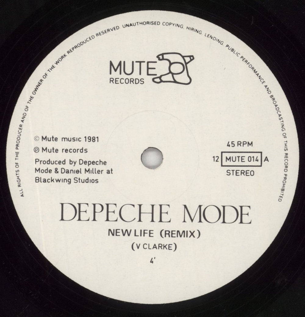 Depeche Mode New Life - EX UK 12" vinyl single (12 inch record / Maxi-single) DEP12NE07910