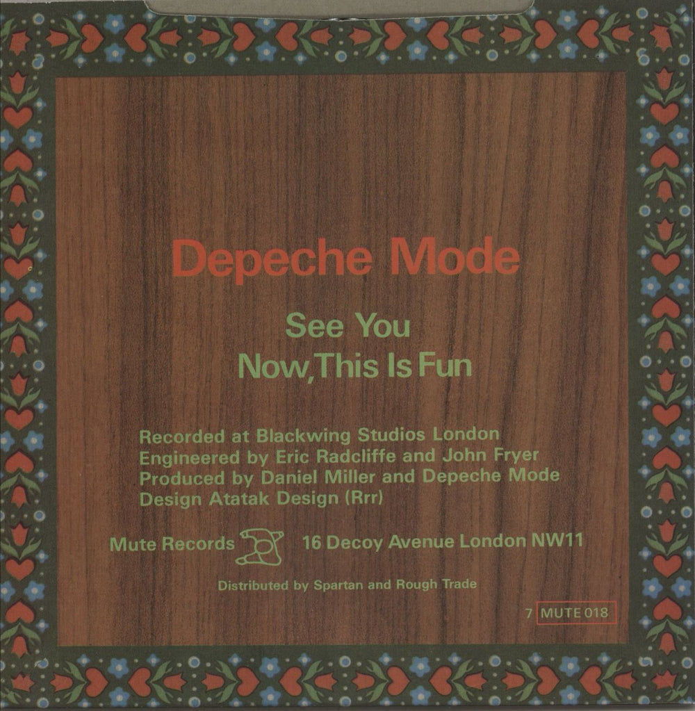Depeche Mode See You UK 7" vinyl single (7 inch record / 45)