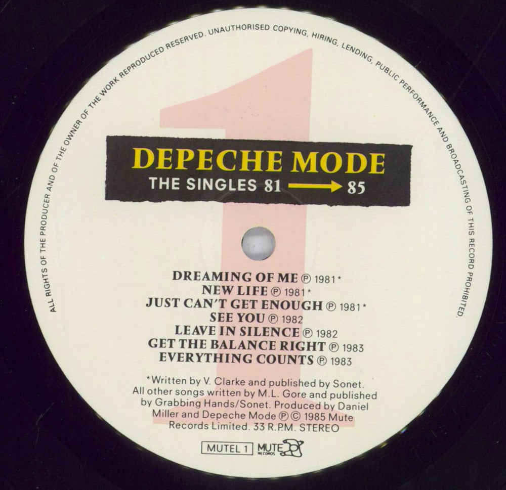 Depeche Mode The Singles 81-85 - EX UK vinyl LP album (LP record) DEPLPTH785336