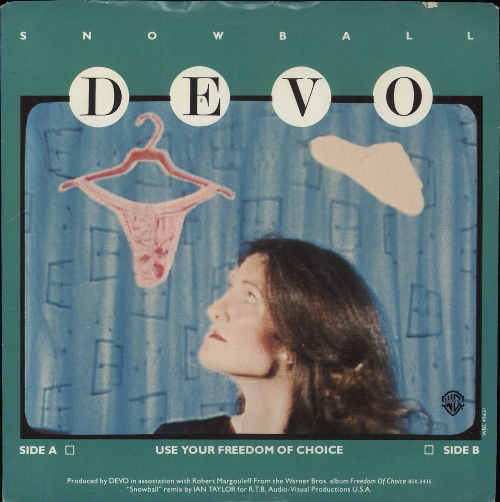 Devo Freedom Of Choice / Snowball US Promo 7" vinyl single (7 inch record / 45)
