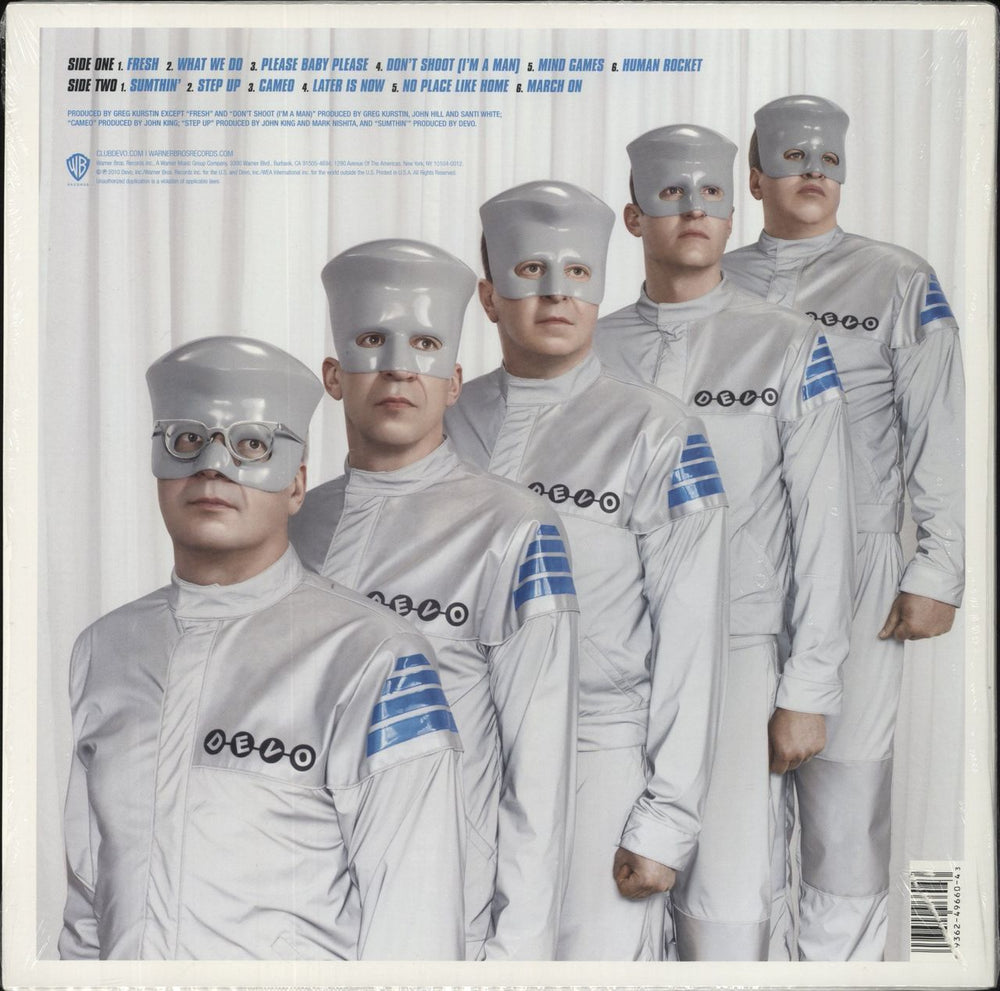 Devo Something For Everybody -  Blue Vinyl + CD - Shrink US vinyl LP album (LP record) 081227986636