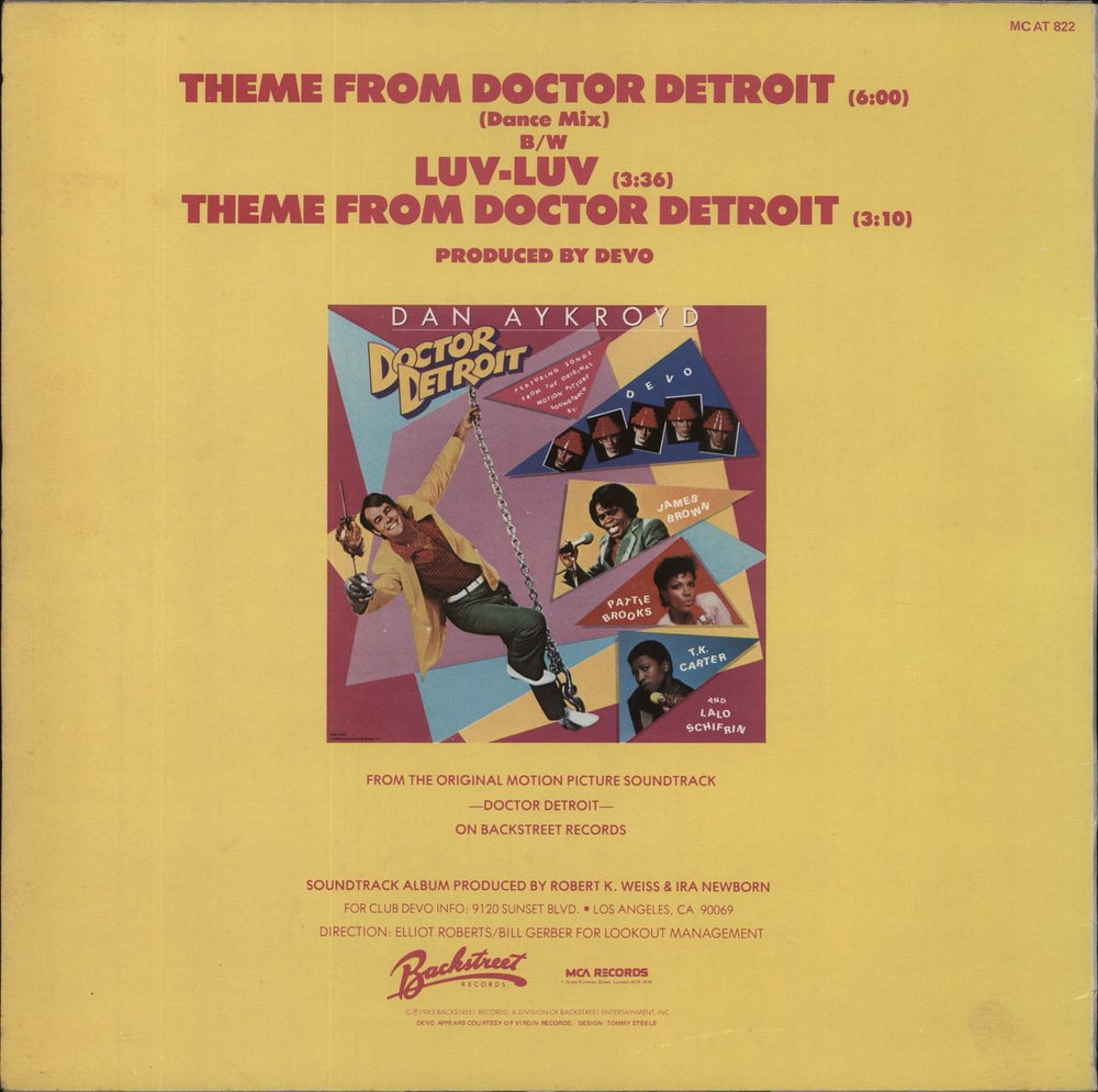 Devo Theme From Doctor Detroit UK 12" vinyl single (12 inch record / Maxi-single)