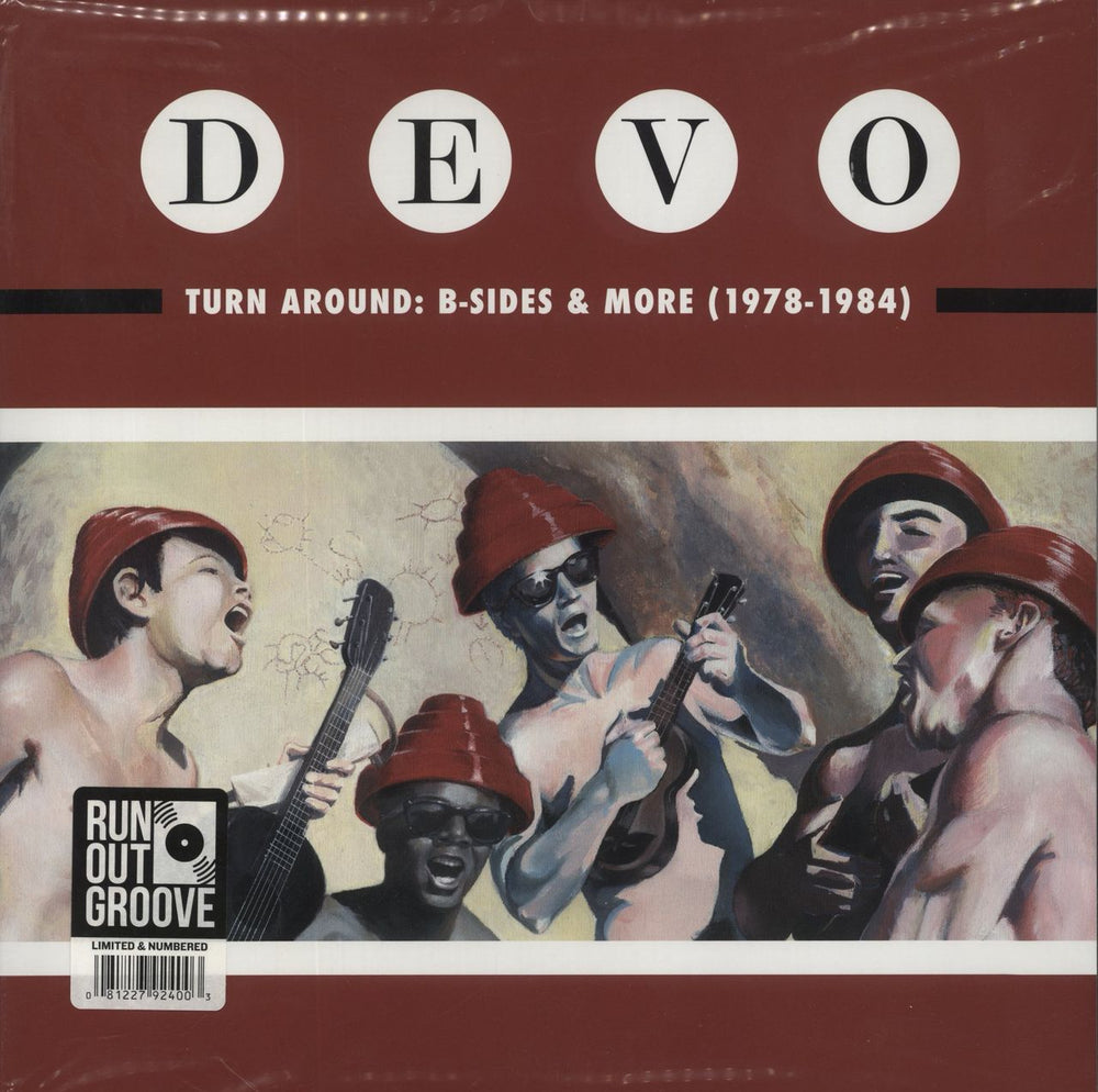 Devo Turn Around: B-Sides & More [1978-1984] - Red with White & Black Marble Vinyl US vinyl LP album (LP record) ROGV-043