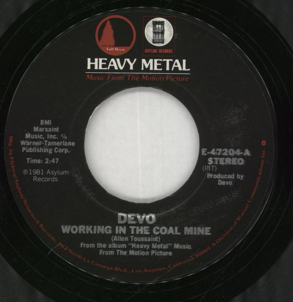 Devo Working In The Coal Mine US 7" vinyl single (7 inch record / 45) DVO07WO858062