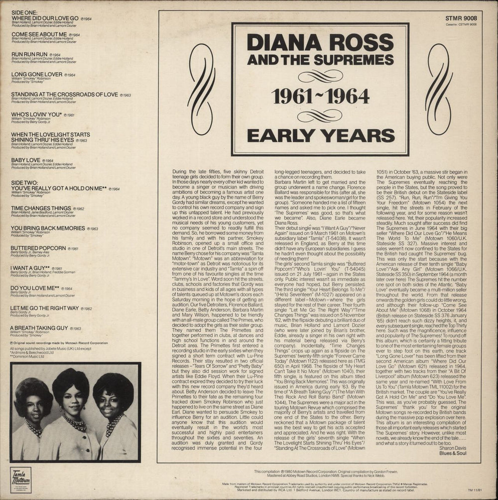 Diana Ross & The Supremes 1961-64 Early Years + Shrink UK vinyl LP album (LP record)