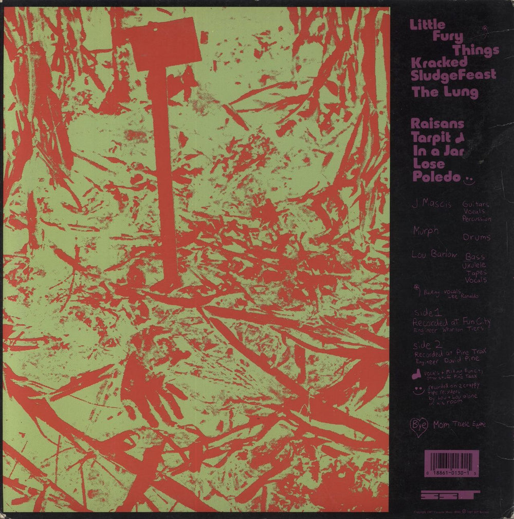 Dinosaur Jr You're Living All Over Me - 2nd - VG US vinyl LP album (LP record) 018861013015