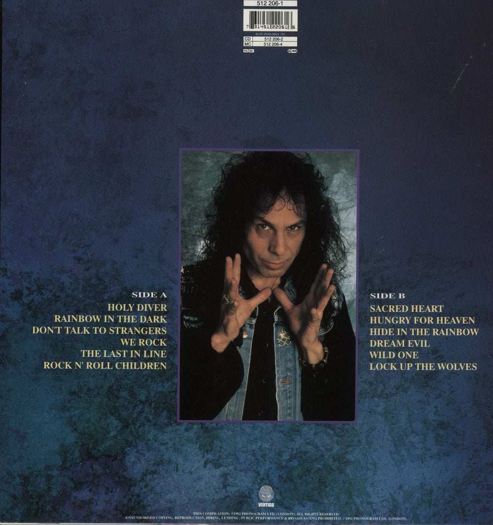 Dio Diamonds: The Best Of Dio UK vinyl LP album (LP record) 731451220623