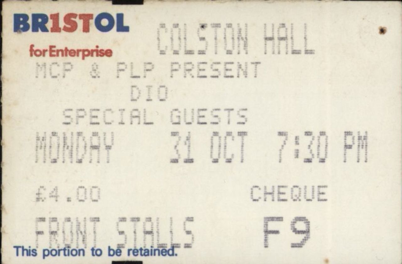 Dio Dio + ticket stub UK tour programme