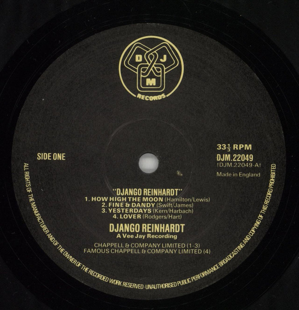 Django Reinhardt Django Reinhardt UK vinyl LP album (LP record) DR1LPDJ598938