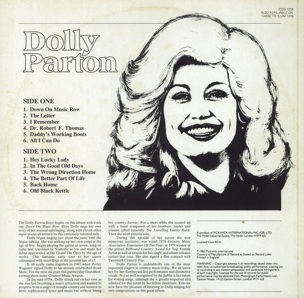 Dolly Parton Dolly Parton UK vinyl LP album (LP record)