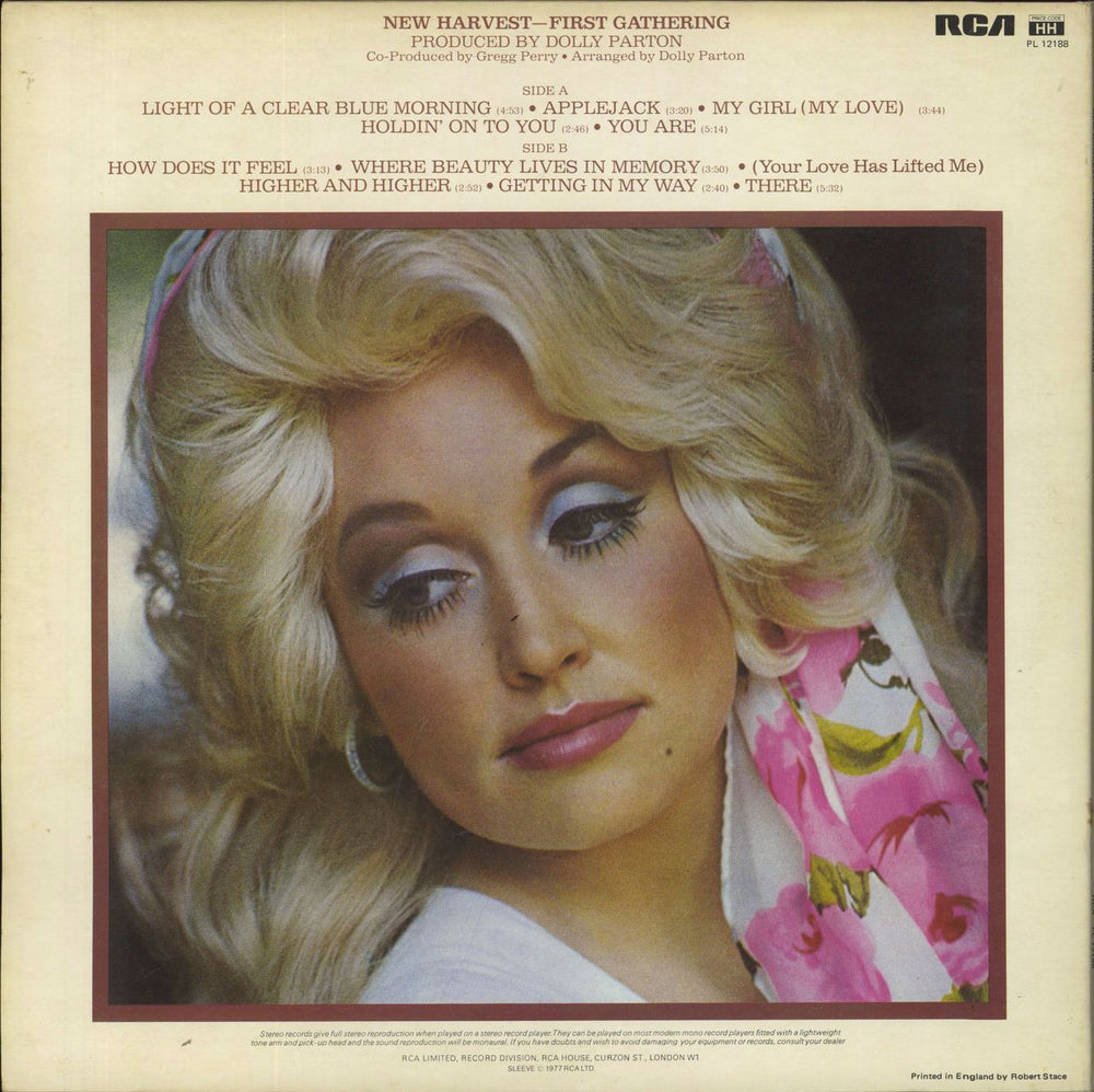 Dolly Parton New Harvest... First Gathering UK vinyl LP album (LP record)