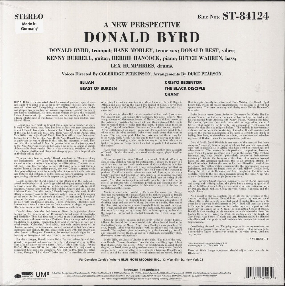 Donald Byrd A New Perspective - 180g - Sealed UK vinyl LP album (LP record) 602458320039