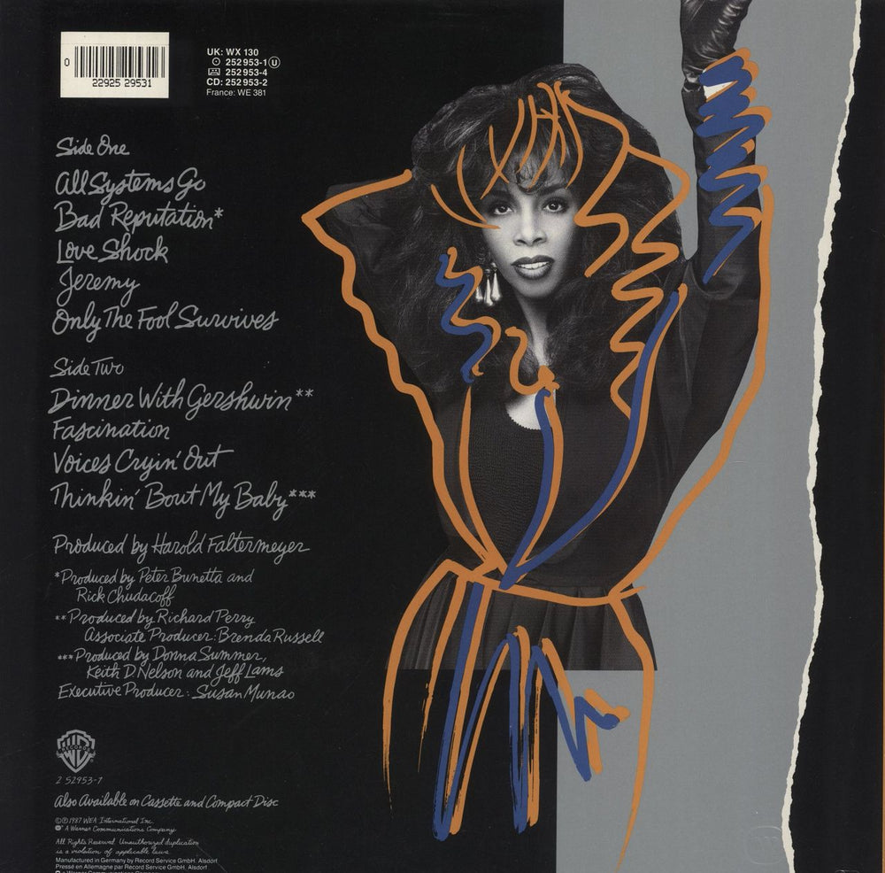 Donna Summer All Systems Go UK vinyl LP album (LP record) 022925295316