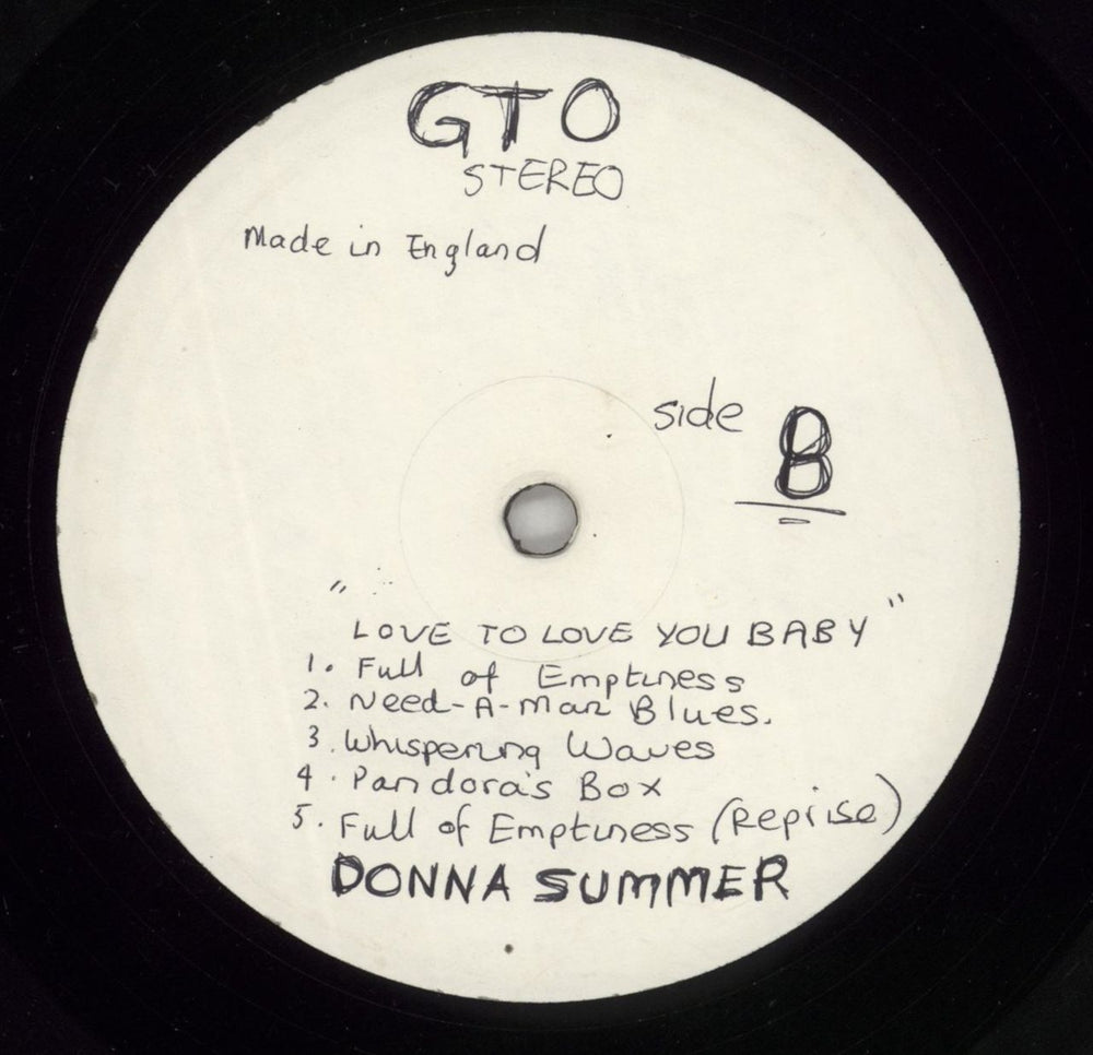 Donna Summer Love To Love You Baby - Test Pressing UK vinyl LP album (LP record) SUMLPLO864128