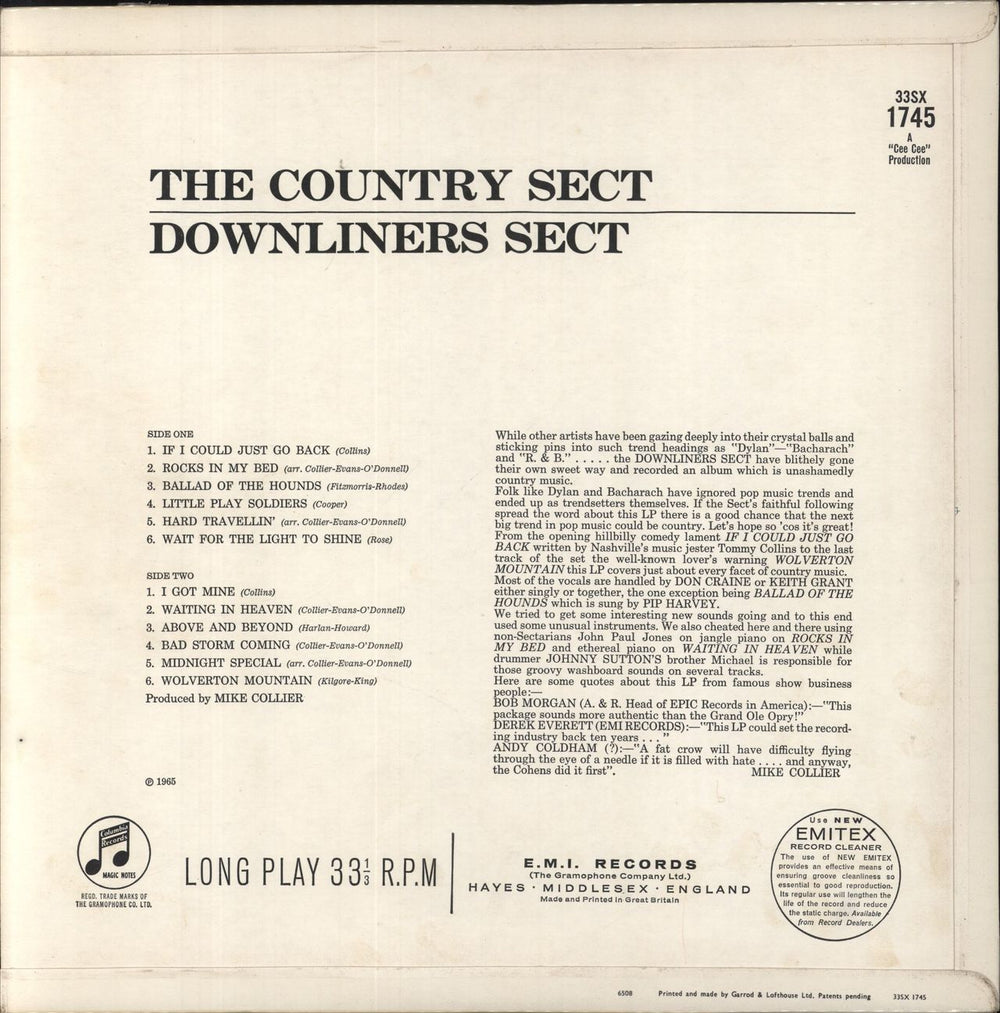 Downliners Sect The Country Sect - EX UK vinyl LP album (LP record)