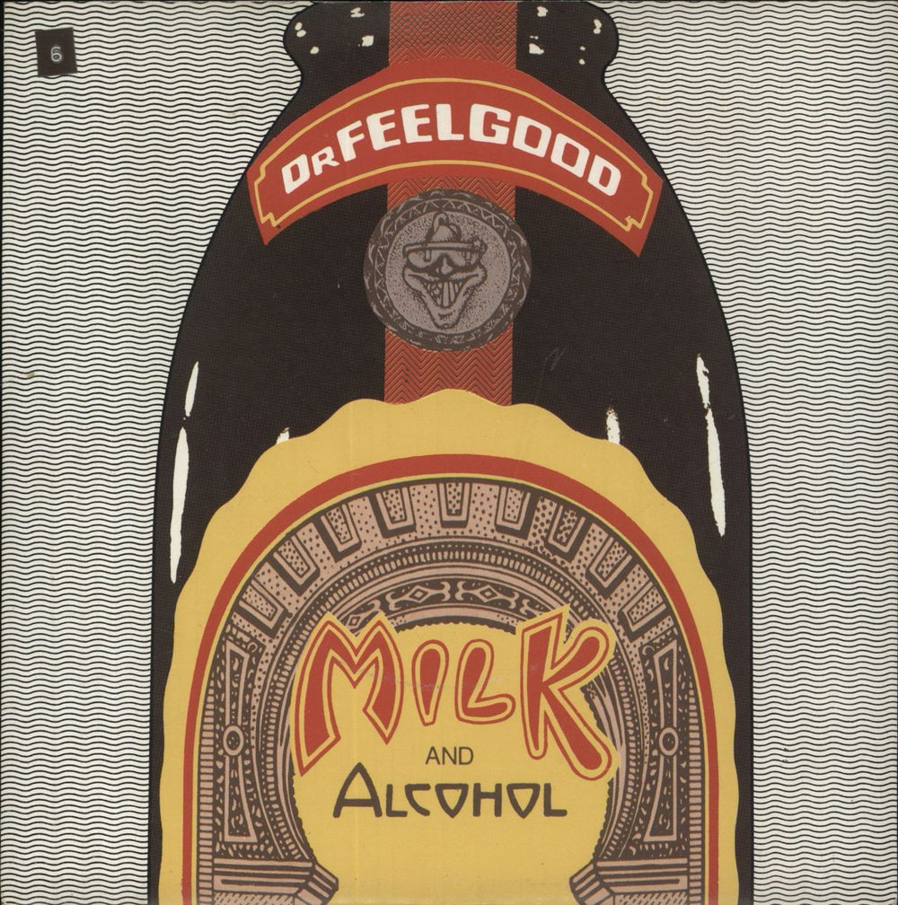 Dr Feelgood Milk And Alcohol - Brown - Striped Sleeve UK 7" vinyl single (7 inch record / 45) UP36468