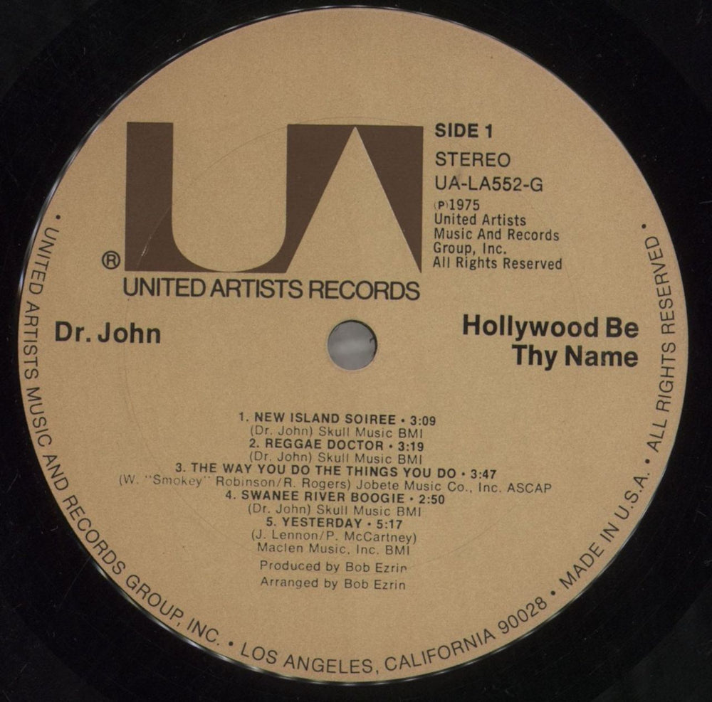 Dr John Hollywood Be Thy Name US vinyl LP album (LP record) DRJLPHO858757