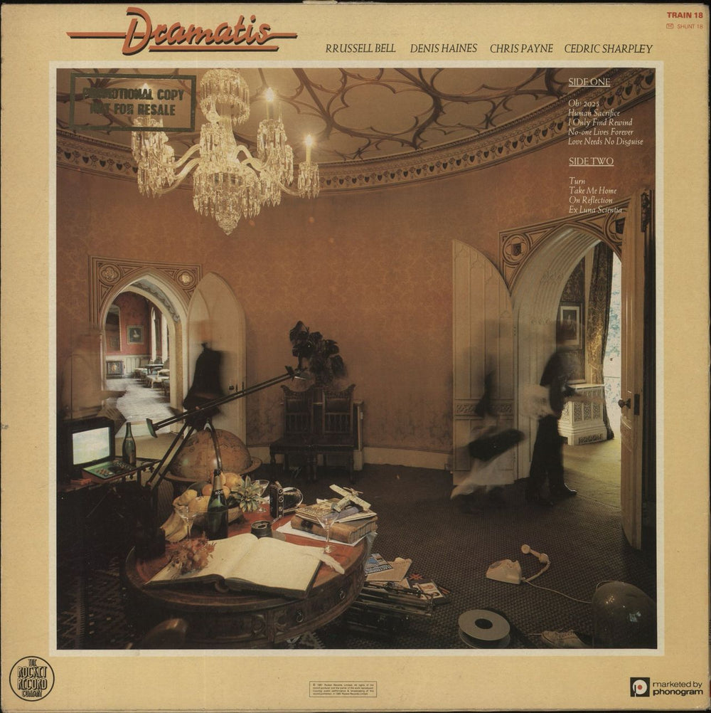 Dramatis For Future Reference - Gold promo stamped UK vinyl LP album (LP record) TRAIN18