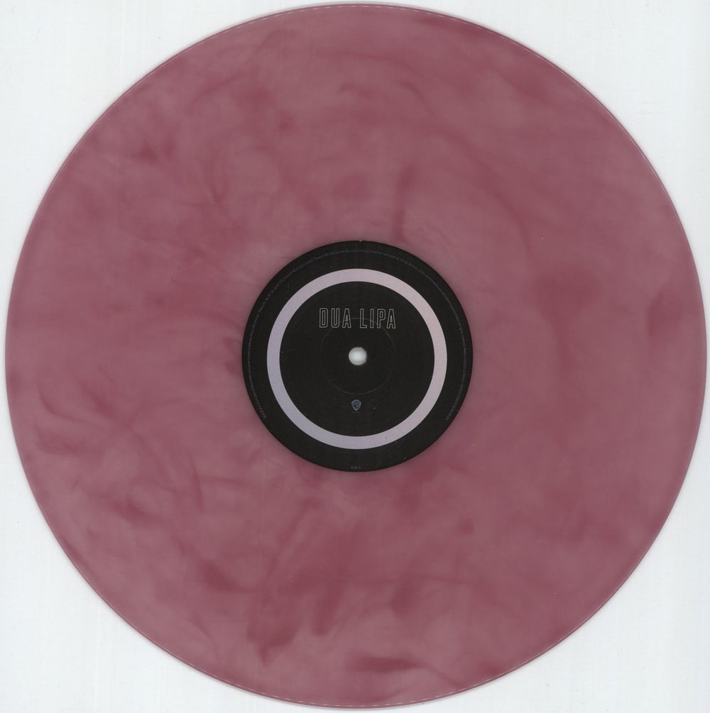 Dua Lipa Dua Lipa - Pink Marbled Translucent Vinyl - Signed UK vinyl LP album (LP record) 1W7LPDU876861