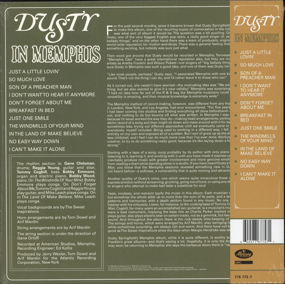 Dusty Springfield Dusty In Memphis - Half-Speed Mastered - Sealed UK vinyl LP album (LP record) 602577677571