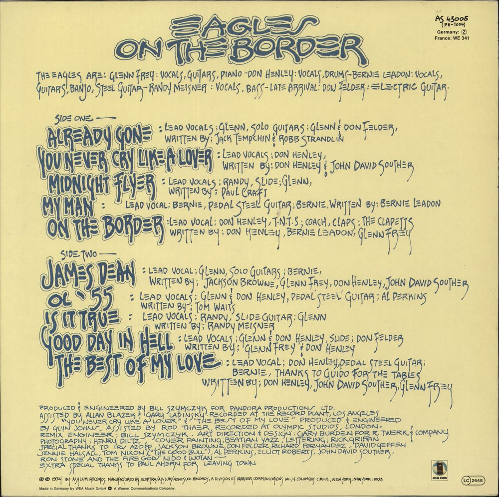 Eagles On The Border German vinyl LP album (LP record)