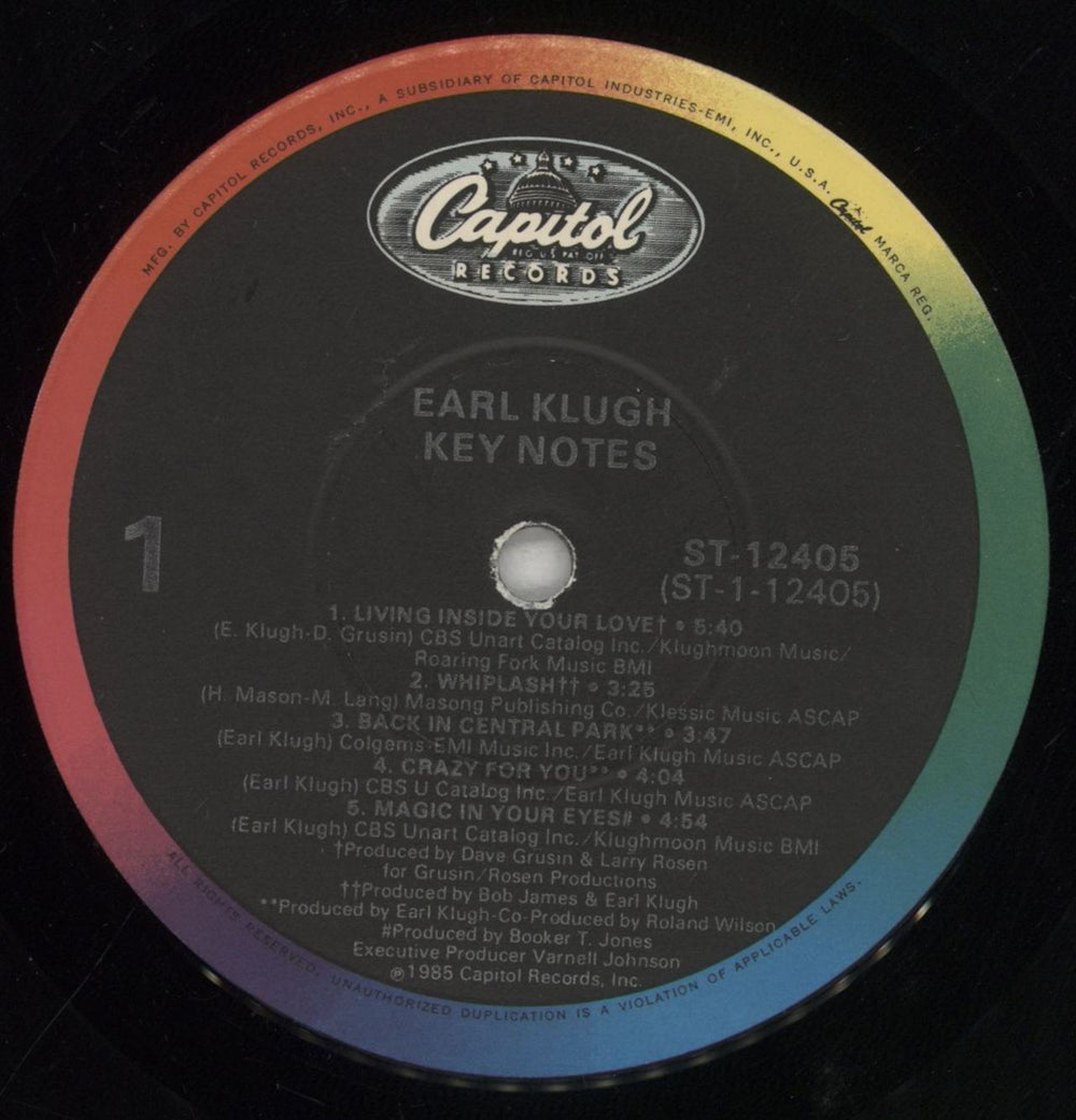 Earl Klugh Key Notes - Gold Promo Stamped US vinyl LP album (LP record) EAQLPKE854978