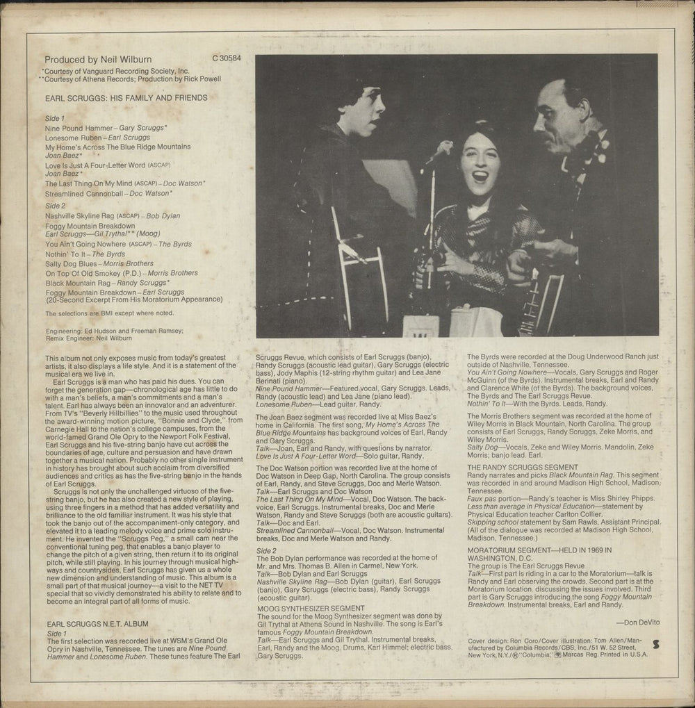 Earl Scruggs His Family And Friends US vinyl LP album (LP record)