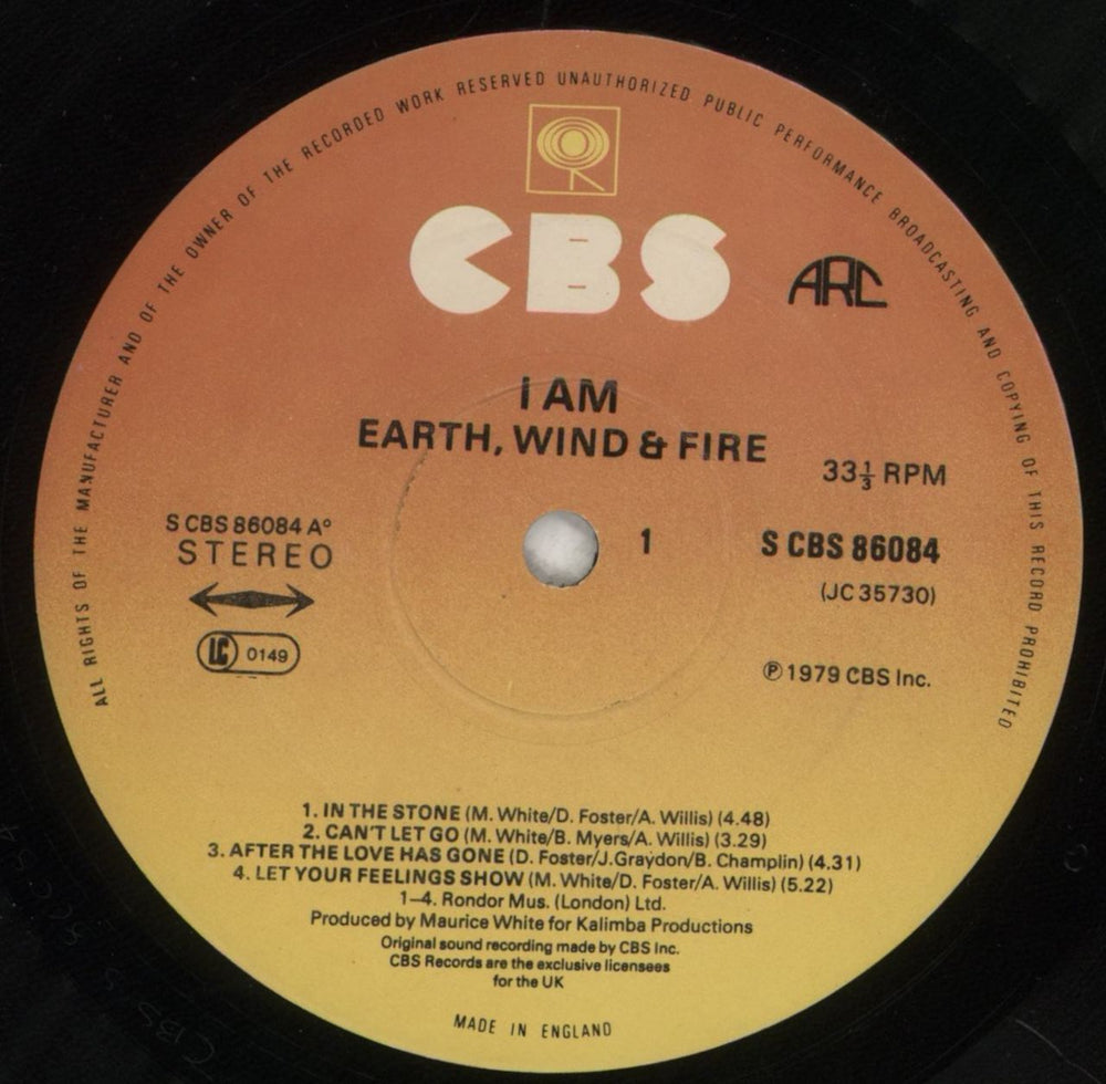 Earth Wind & Fire I Am UK vinyl LP album (LP record) EWFLPIA272668