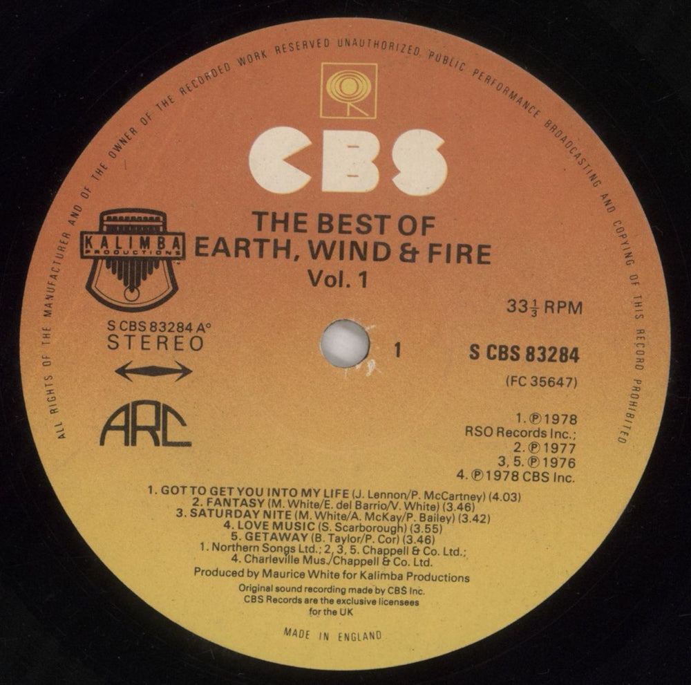 Earth Wind & Fire The Best Of Earth Wind & Fire Vol. 1 - EX UK vinyl LP album (LP record) EWFLPTH862921