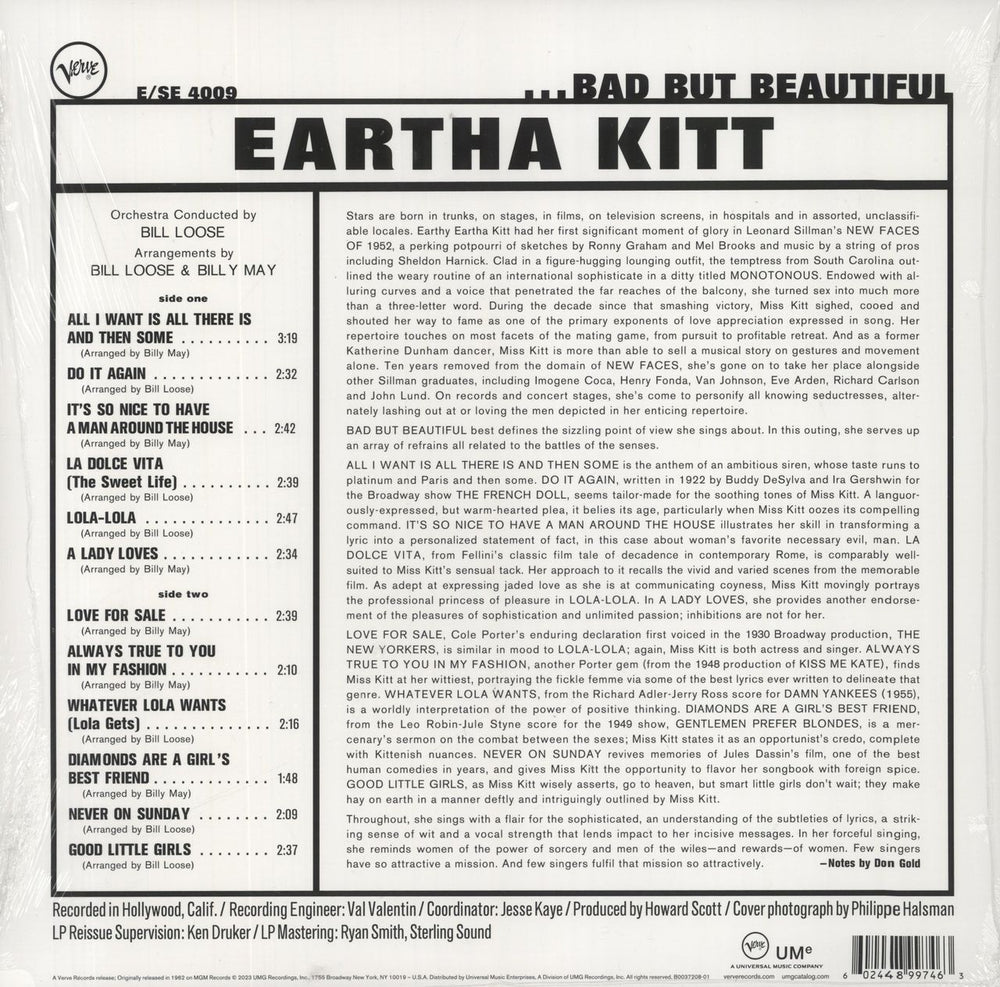 Eartha Kitt Bad But Beautiful - 180g - Sealed UK vinyl LP album (LP record) 602448997463